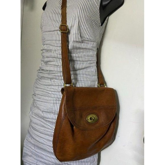 Fossil brown leather shoulder bag - Picture 7 of 12
